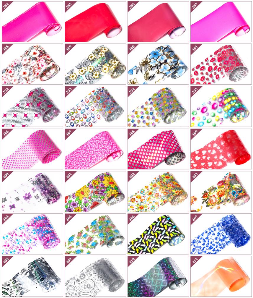 Wholesale Over 400 Design Plastic Paper Nail Transfer Foil Sticker Decals In Stock